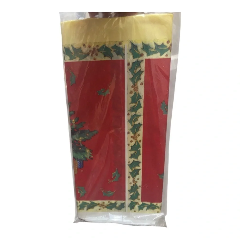 American Greetings Vintage Plastic Christmas Tree Retro Holiday Tablecloth New